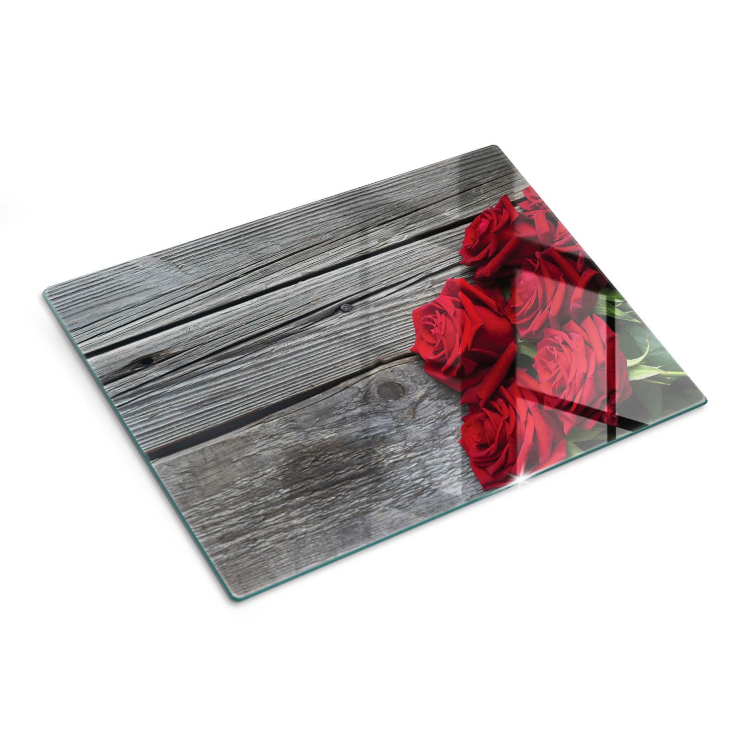 Modelo resistente al calor: Tabla de cortar de vidrio 40x30 cm Rosas rojas