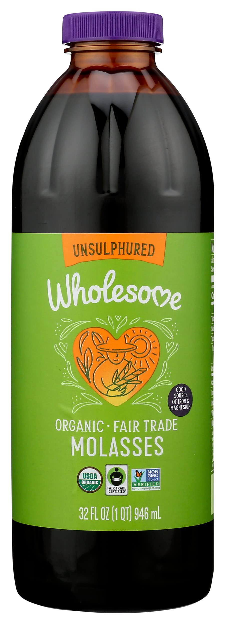 Wholesome FT Organic Molasses 32oz Bottle, 1-Pack