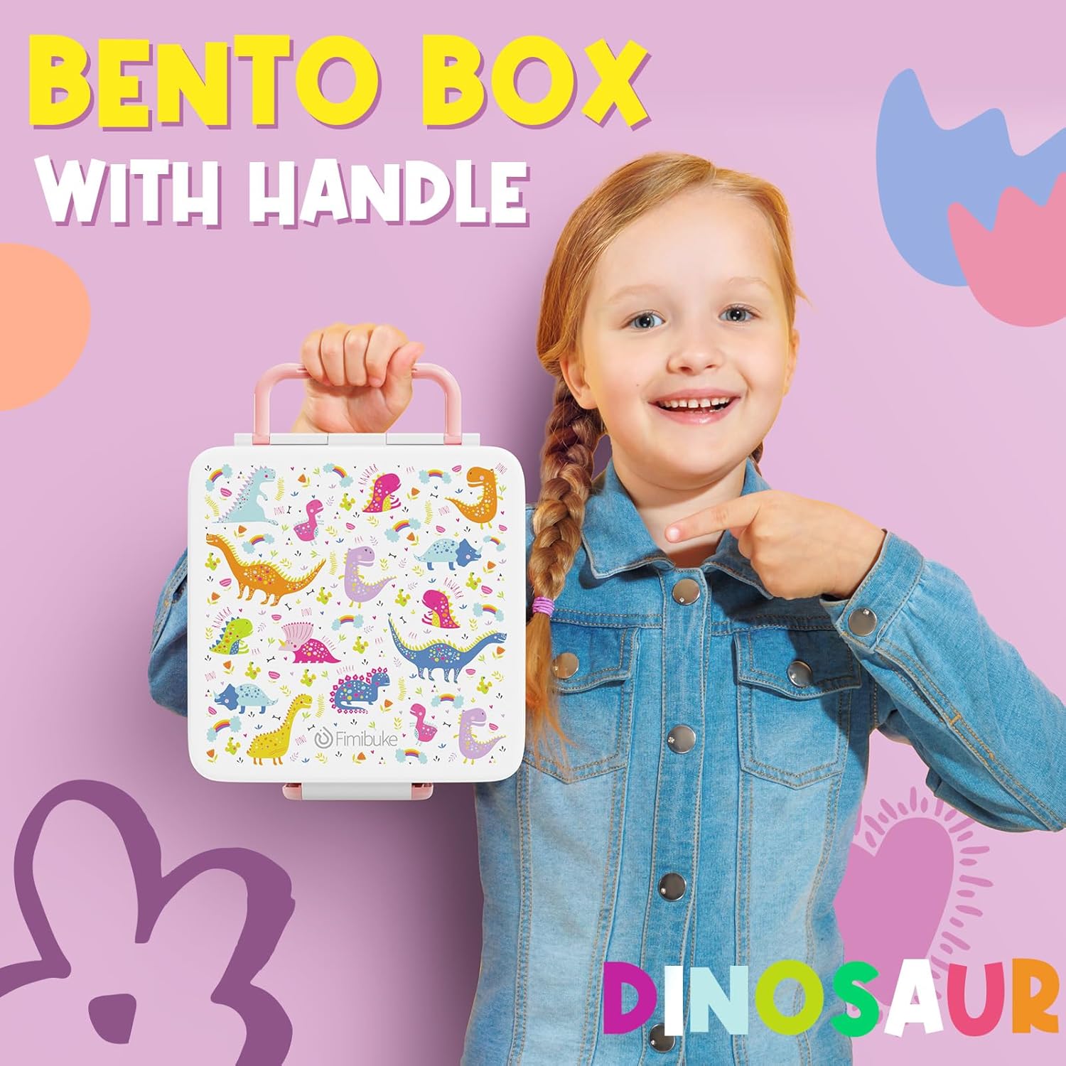 Fimibuke Bento Lunch Box for Kids, Leak Proof Toddler Bento Box with 4 Compartments BPA Free Dishwasher Safe Lunch Container with Utensils, Ideal Portion Sizes for Ages 3-12 Girls Boys for School - Image 7