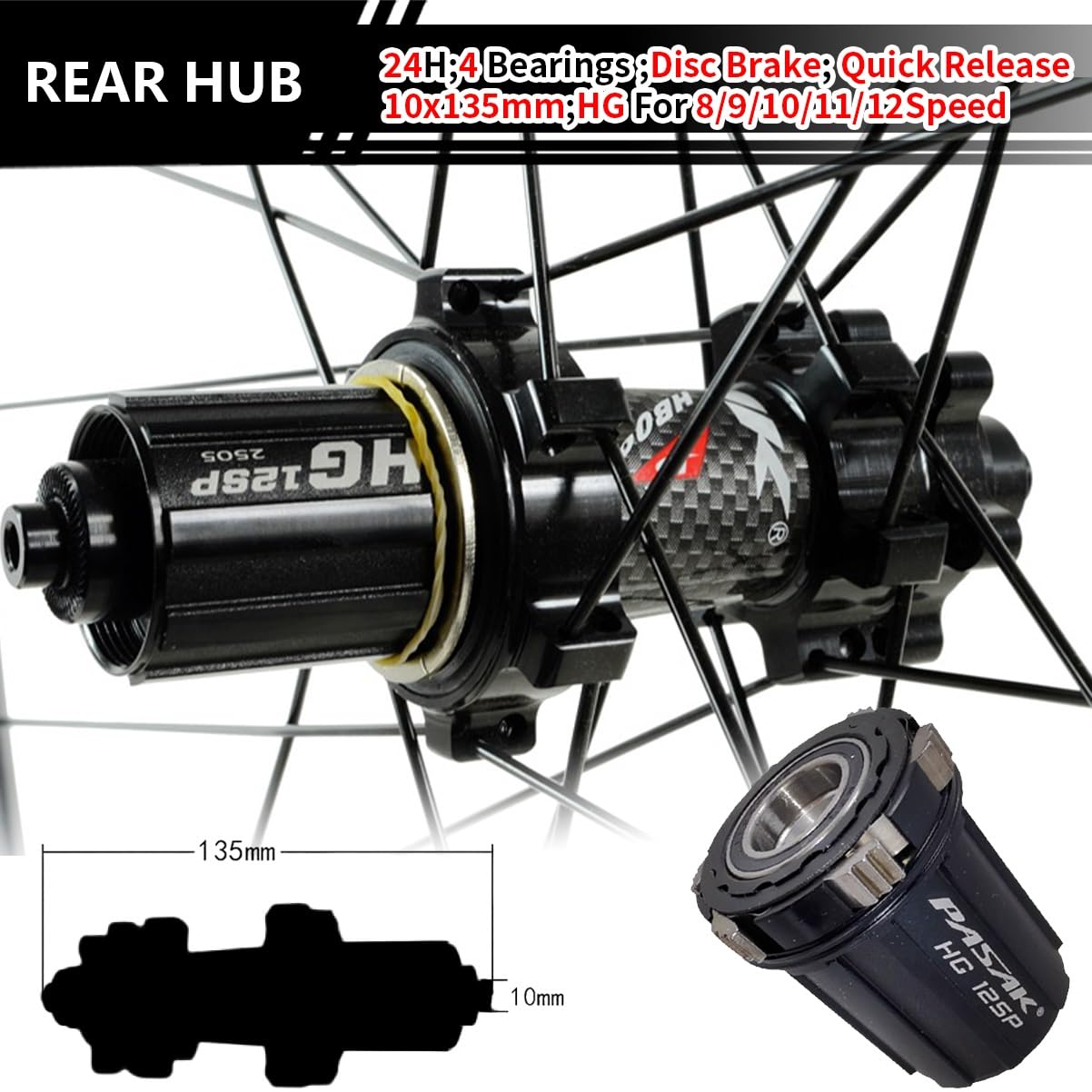 Amazon | 700C ロードバイクホイールセット クイックリリース 100mm