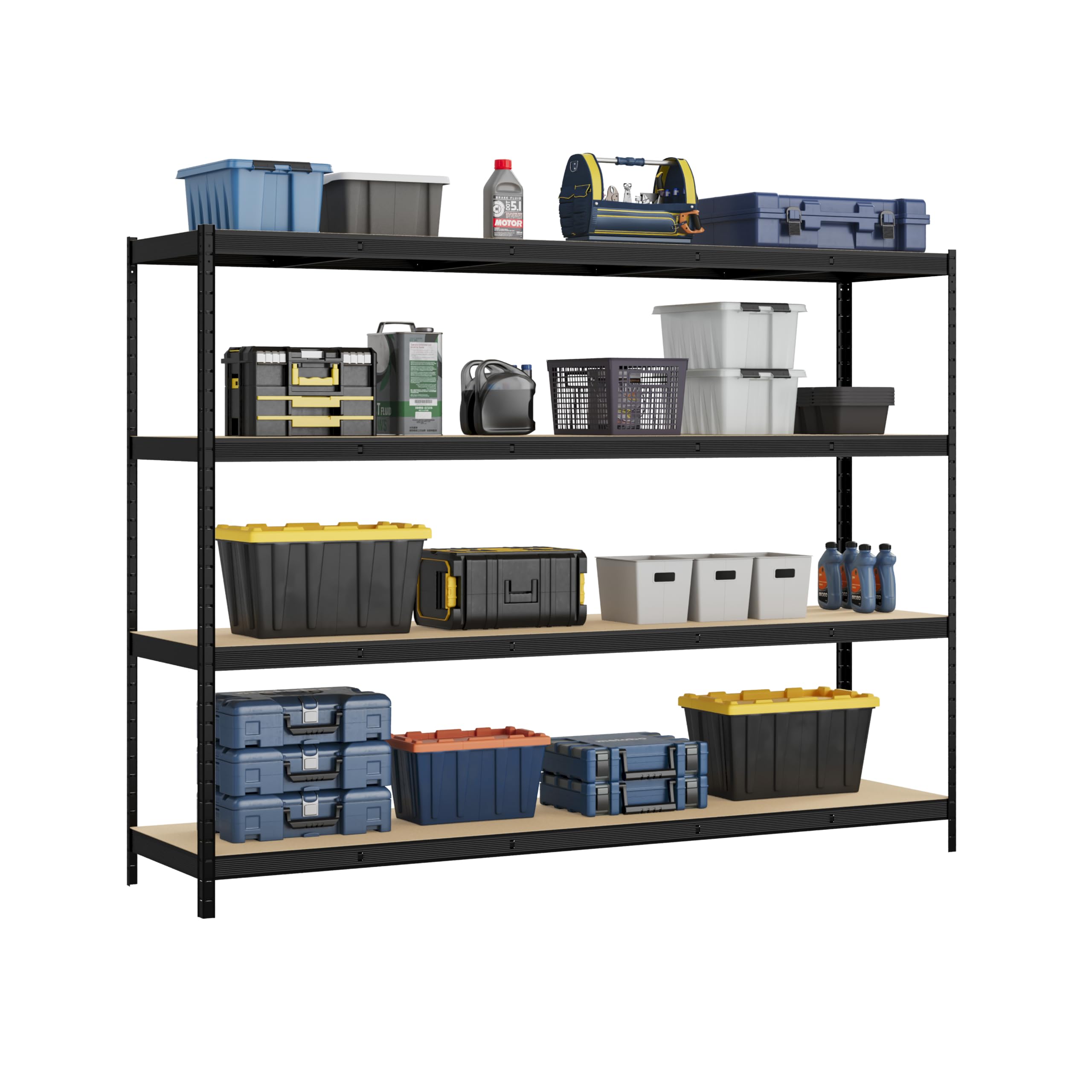 Racking Solutions Heavy Duty Garage Shelving Racking Storage Unit 4 Tiers 600KG UDL Per Shelf (2400KG PER UNIT) (180H x 240W x 90mm D)