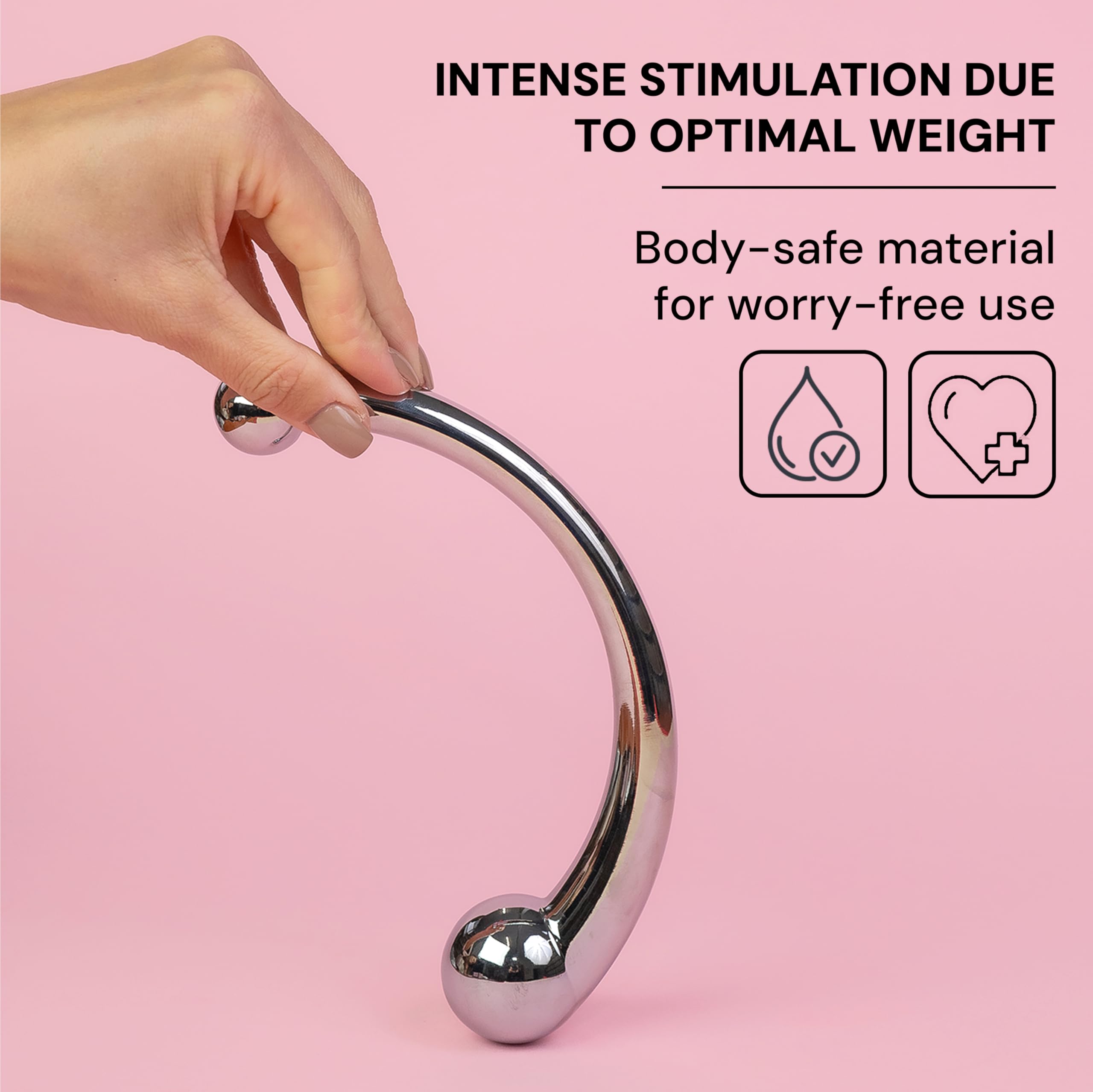 Doppio dildo anal plug in metallo 20 cm Dildo prostata doppio per uomini e donne dildo anale in acciaio sex toy dildo anale in metallo color argento Peso 510 g Dildo per uomini FOPS A110L