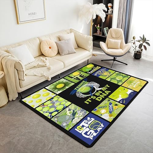 Miniatura 19 de Alfombra de área de rana de 5 x 7 pies, bonita alfombra familiar de ranas de dibujos animados para sala de estar, dormitorio, decoración temática