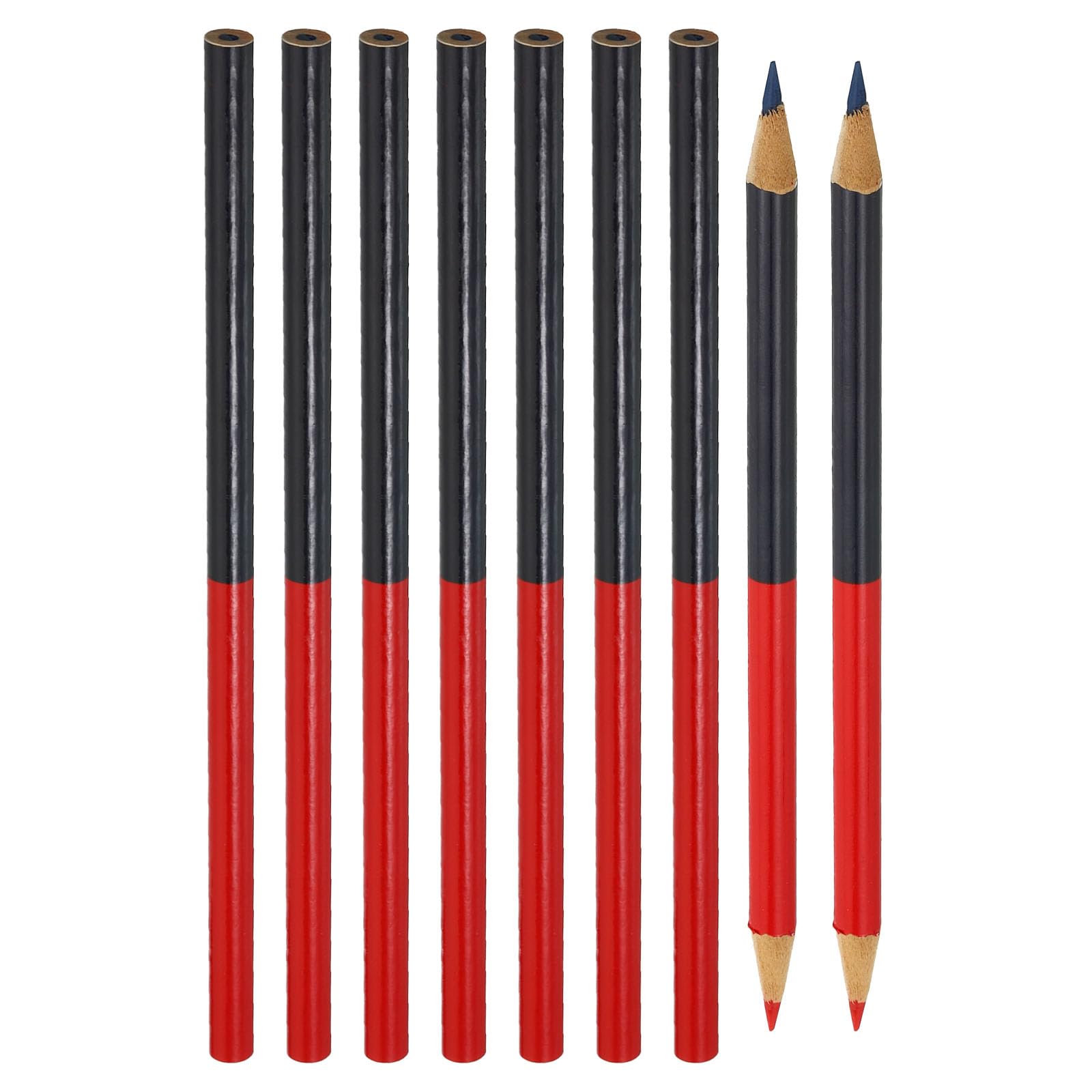 Photo 1 of PATIKIL Red and Blue Round Pencils, 12 Pack HB Graphite Pencils Wood Pencils Double-Ended Pencil for Classroom Office Engineering Marking