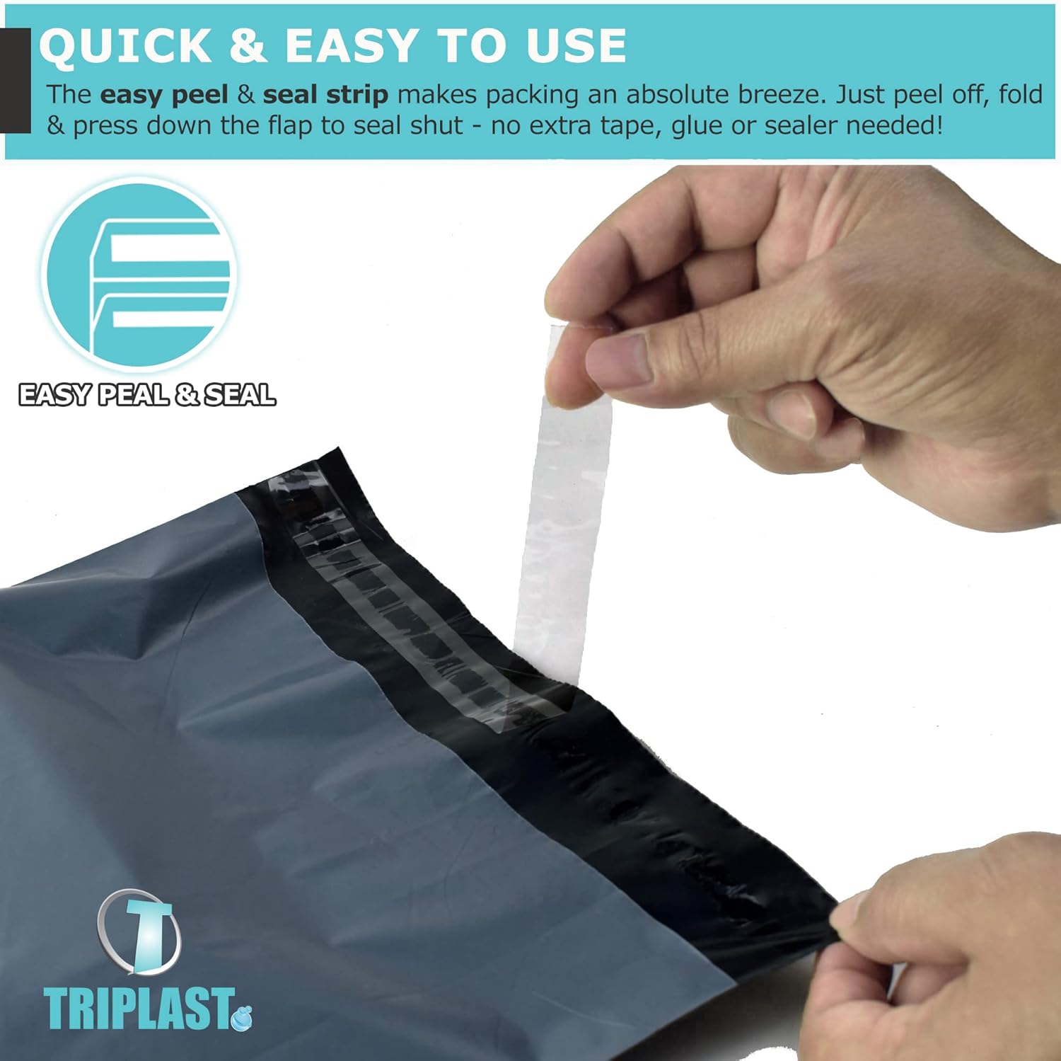 Triplast 22 x 30" (550x750mm) Parcel Postage Mailing Bags (Pack of 50) - Large Self Seal Poly Plastic Mail Bags for Packaging and Shipping