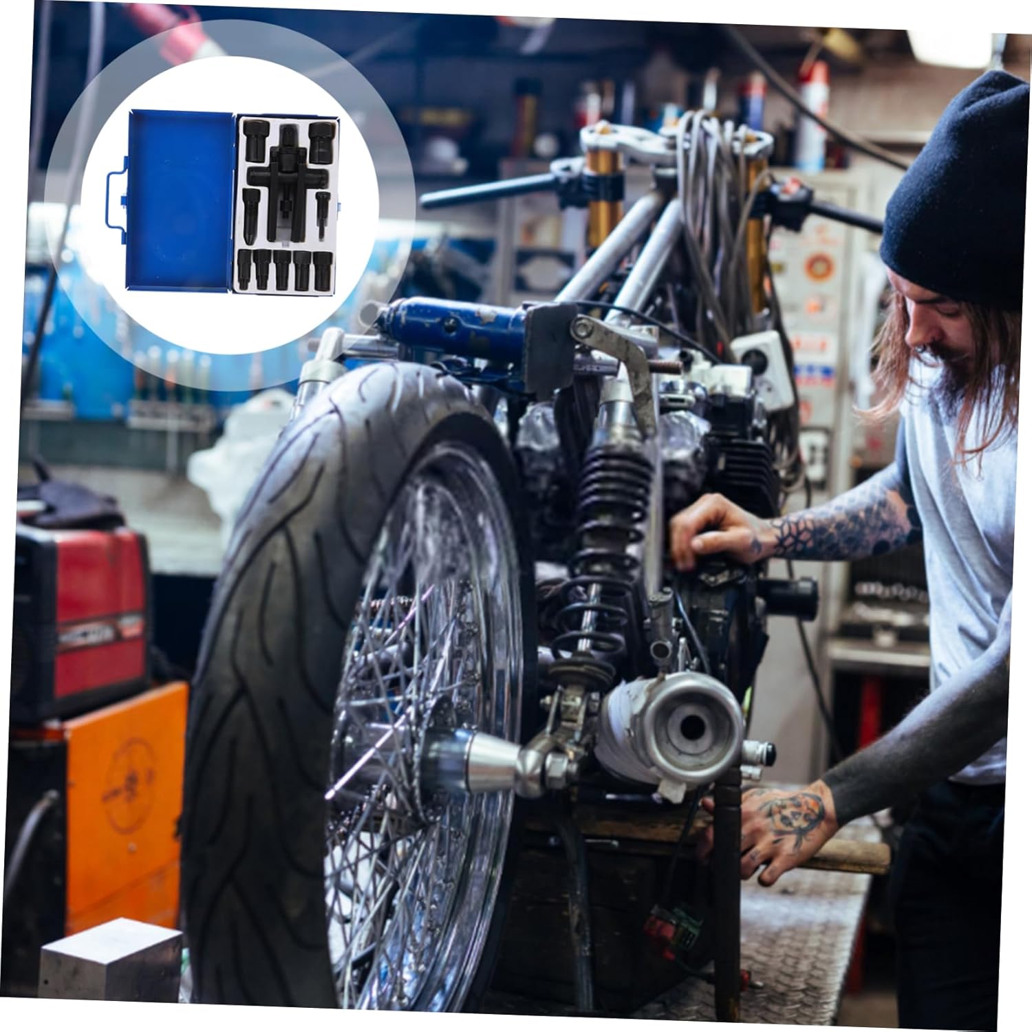 Gatuida High-Strength Motorcycle Bearing Puller Kit Twin-jaw Design for Effortless Removal of Bearings Durable Construction for Mechanics and DIY Enthusiasts