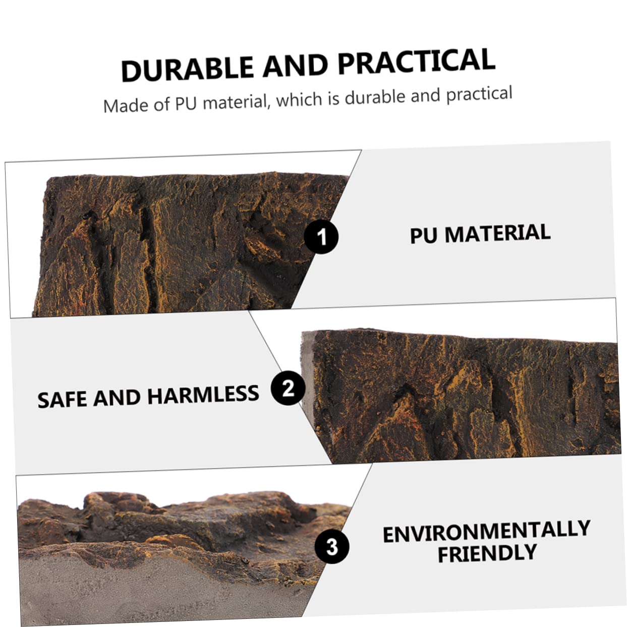 VICASKY 2Pcs PU Aquarium Background Boards Turtle Tank Decoration for Enhanced Visual Depth for Reptile Habitats and Terrariums Realistic Texture Chic Look