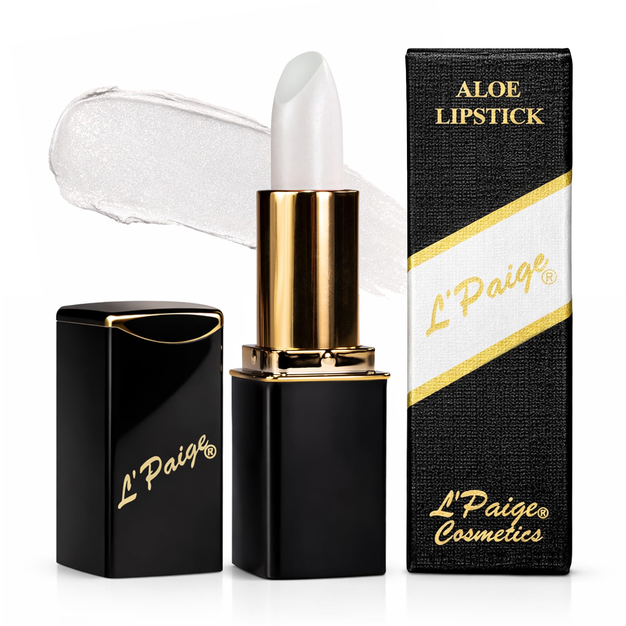 L'Paige L34 White Pearl Designer Lipstick Aloe Vera All Natural, idratante sostenibile