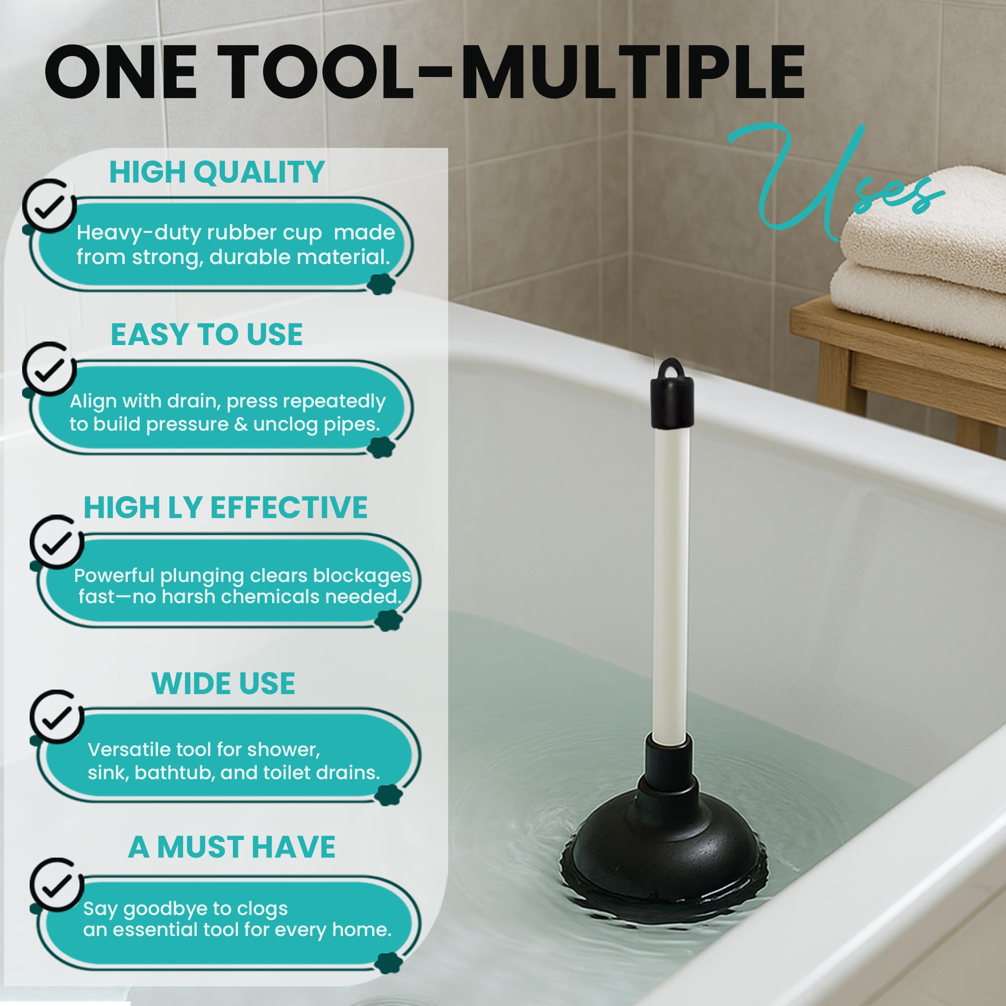 Korky 96-4AM BeehiveMAX Toilet Plunger, Black