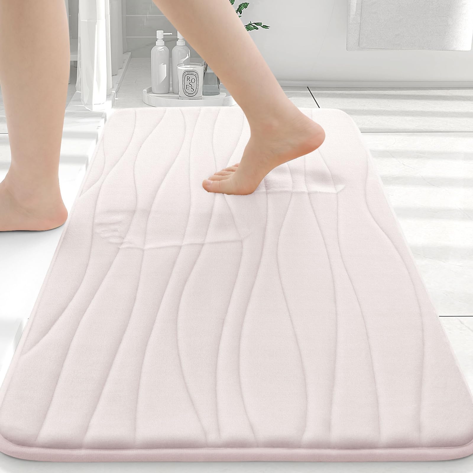 Buganda Memory Foam Bathroom Rug Mat 36x24, Extra Soft and Absorbent Bath Mats, Non-Slip and Machine Washable Bath Rugs for Bathroom Floor,Tub and