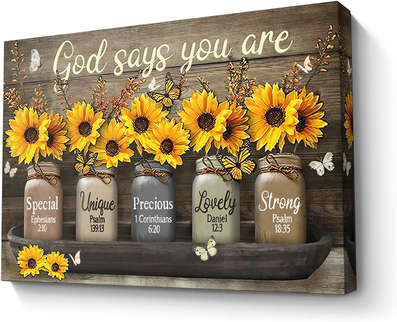 Parylore Vintage Sunflower Wall Art Canvas Christian
