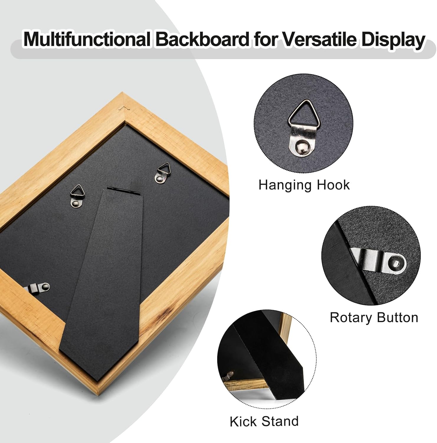 8x10 Natural Picture Frame, Gold-Toned Rope Edging, Pine Wood with Real Glass, Display 8x10 Photos Matted to 5x7, Vertical and Horizontal Desk Tabletop or Wall Hanging