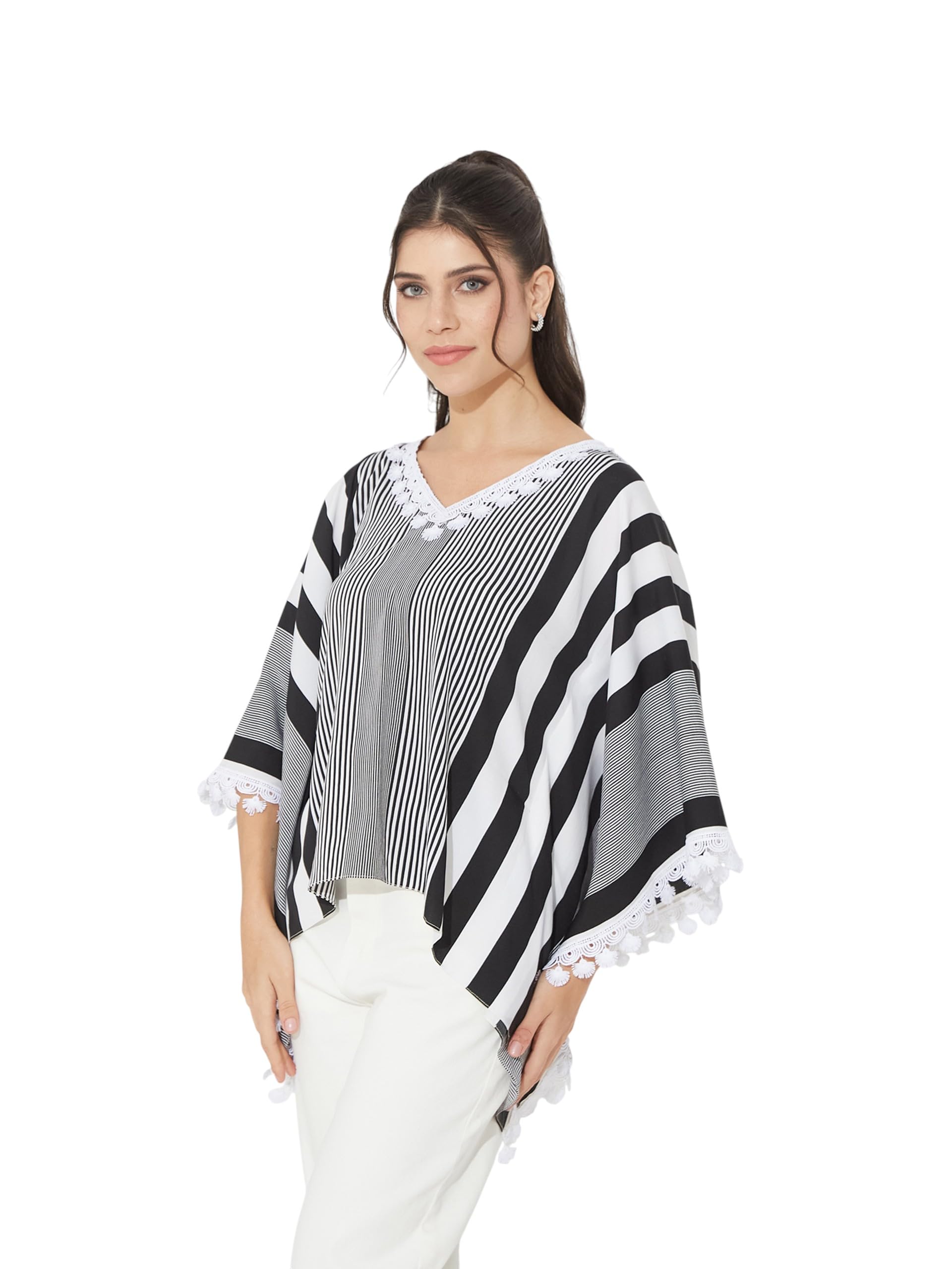 Robe caftan de qualité supérieure Miss Chase en crêpe texturé chic - 6