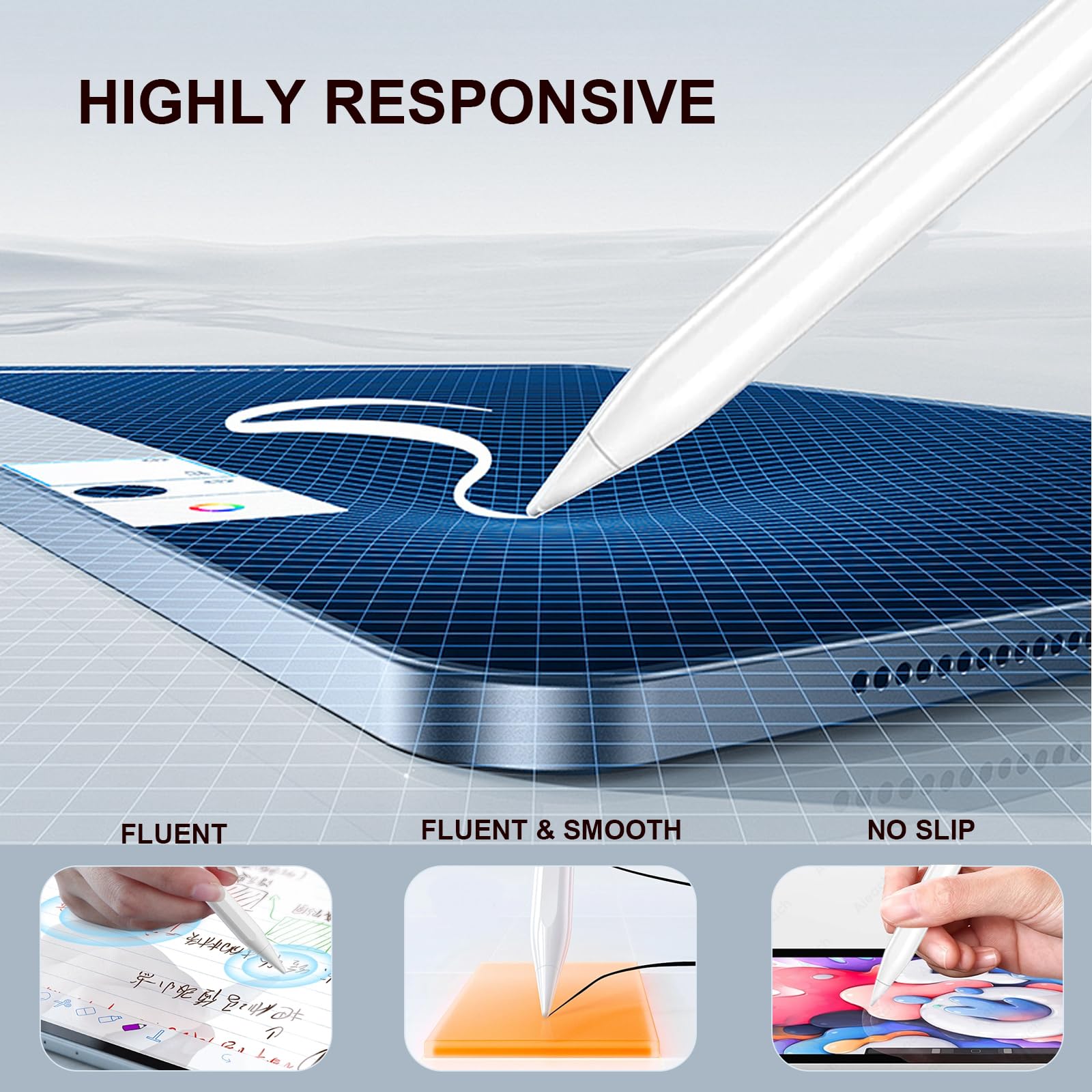 2 Stück Stylus Pen für Samsung Galaxy Tab A9/A8/A7 Tablet Stifte für iOS/Android/Windows Stylisten Stift mit Dual Touch Screen Stylus Pencil (Lavendel)