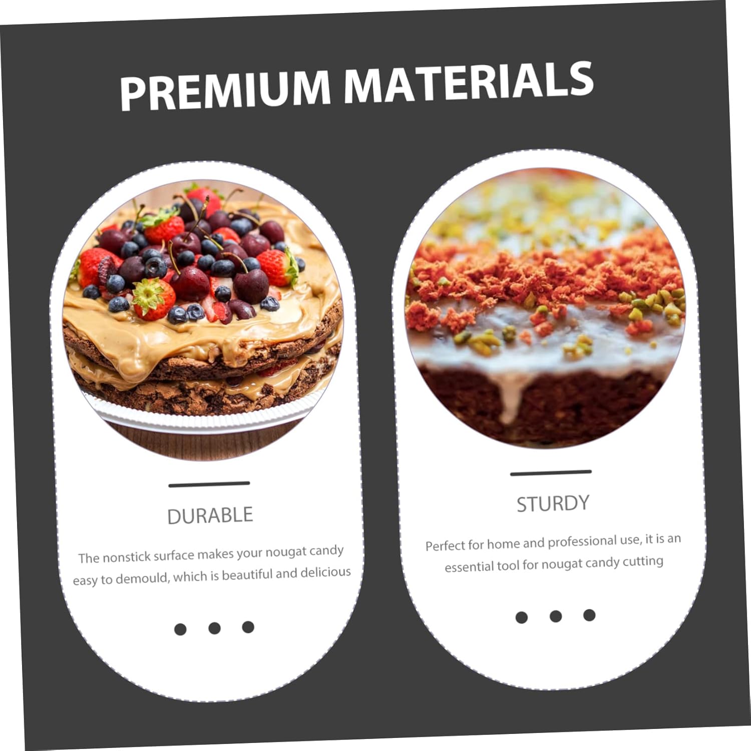 1 Set Sheet Donkey-hide Gelatin Making Tools Ice Slice Nougat Making Tool Hand Cookie Brownie Tray Nougat Pan Baking Pan Nougat Stainless Steel Silver