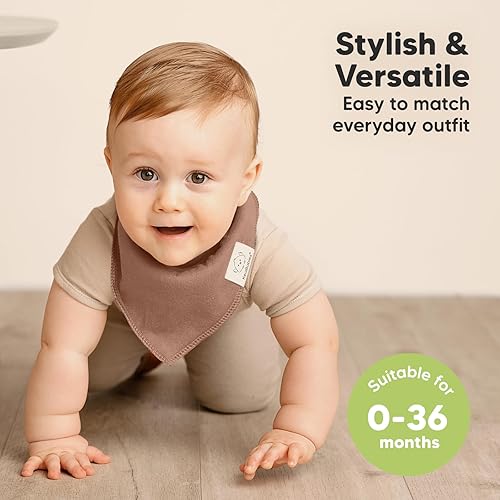 Miniatura 96 de KeaBabies 8 unidades de baberos tipo bandana orgánicos para niñas - Baberos tipo triángulo súper absorbentes para bebés que babean y están en