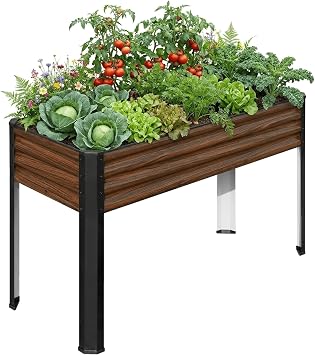 SnugNiture Raised Garden Bed with Legs, 481832in, Brown
