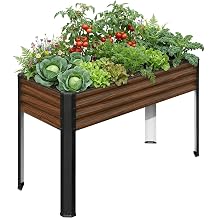 SnugNiture Raised Garden Bed with Legs, 481832in, Brown