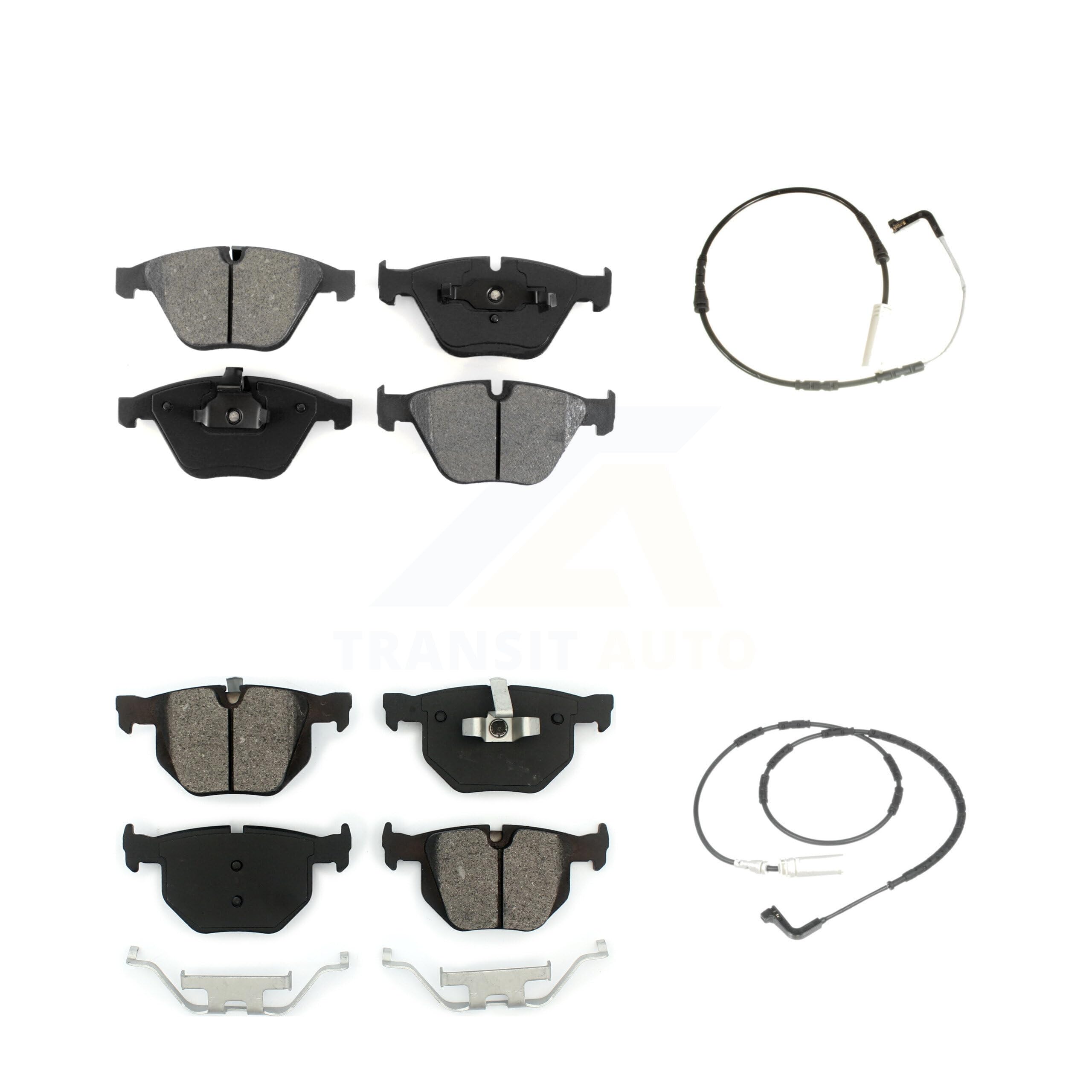 SIM Front Rear Semi-Metallic Disc Brake Pads And Wear Sensors Kit Replacement For BMW 335i 335d 3.0L KSW-100092