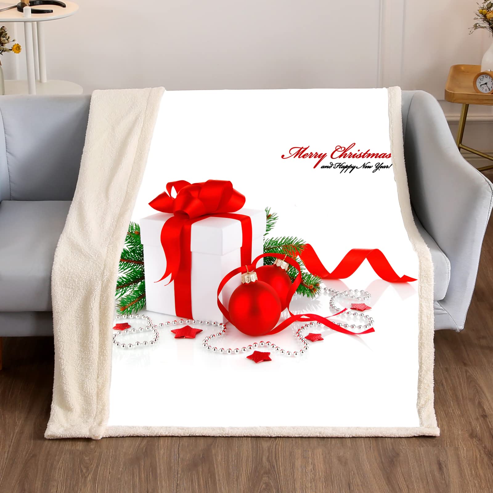 Mantas para Sofa Caja Blanca Manta Doble Cara Mantas para Cama Microfibra Manta Polar Extra Suave Impresa Plaids Sofa Manta Invierno(130x150cm)