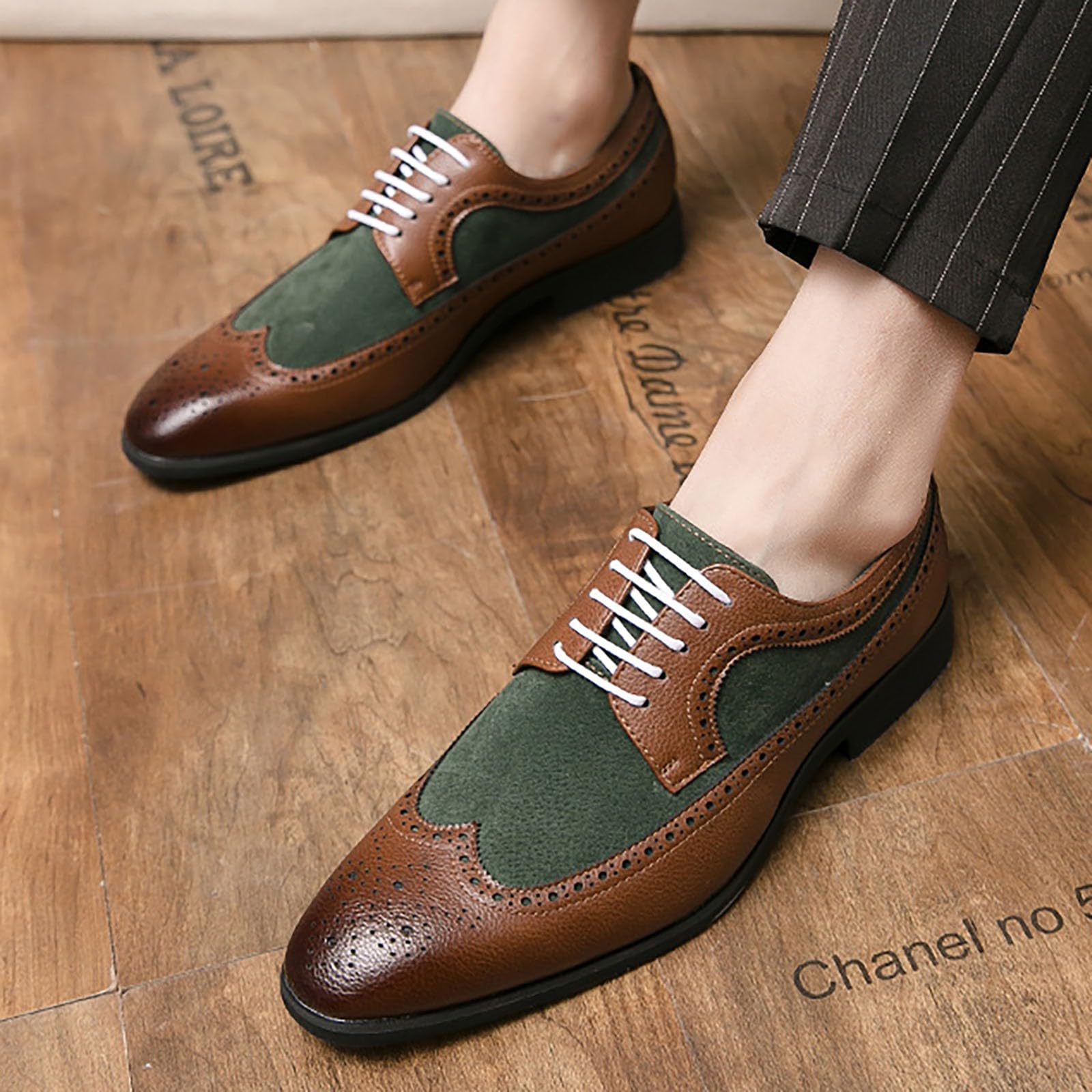 Scarpa Derby Uomini Pelle Artificiale Scarpe Vestite Business Scarpe Per Il Tempo Libero Basso Dressing Casual Classico Vintage Lussuoso Discreto per Attività Ufficiale