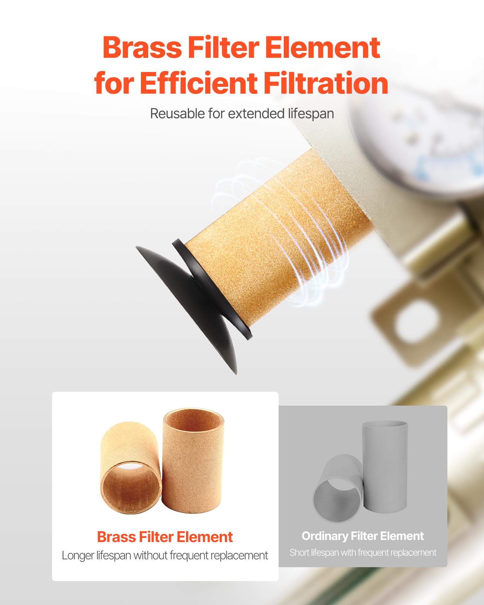 VEVOR Air Compressor Filter Regulator - Dry & Clean Air -5 VEVOR Air Compressor Filter Regulator - Dry & Clean Air -5