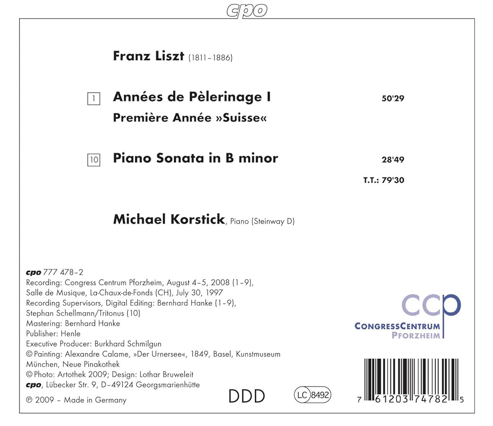 Liszt Années de Pèlerinage I Liszt: Years Of Pilgrimage - Switzerland