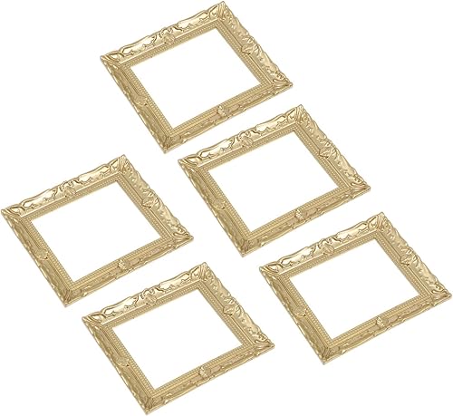 DECHOUS Marco de fotos para casa de muñecas, mini muebles de escritorio, accesorios de mesa, marco de fotos en miniatura, marco de fotos rústico,