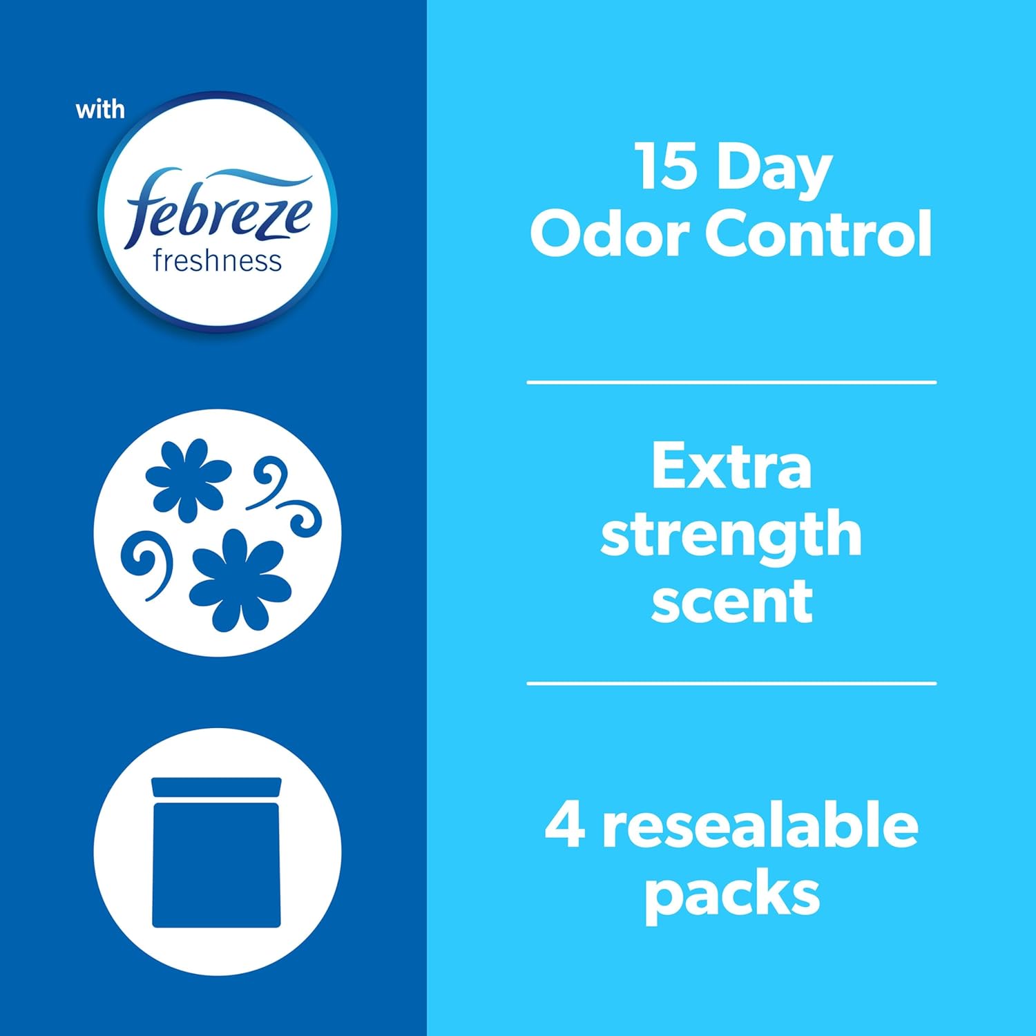 Fresh Step Extreme Clumping Litter With Febreze Freshness, Mountain Spring Scent Clumping Cat Litter With Guaranteed Odor Control, 38 lbs. (4 x 9.5 lb. Pouch)