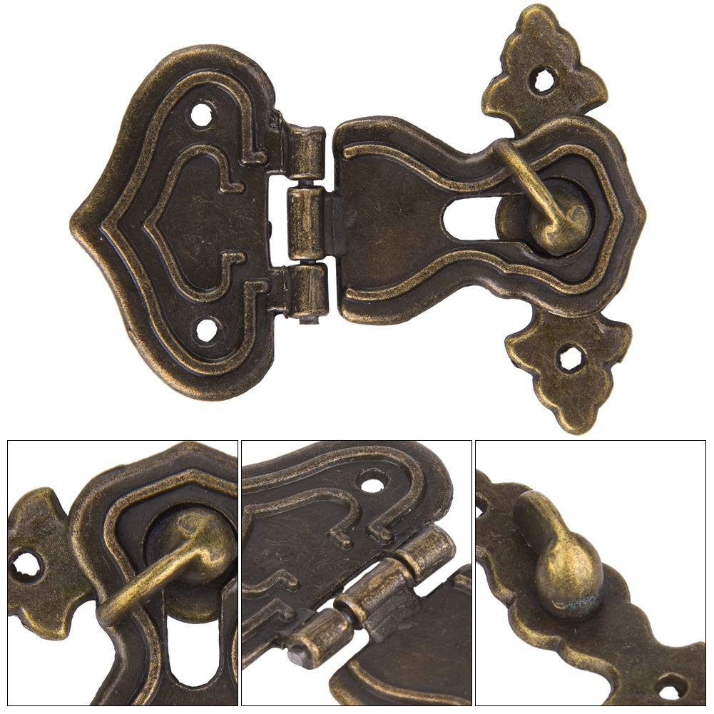 Bronze Hasp Latch for Jewelry Box Cabinet Case, 10 Pack Zinc Alloy Lock with Screws, Small Clasp Closure for Furniture Wooden Door — Amazon image 7