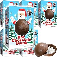 Vista 4 de Fruidles Bombas de Chocolate Caliente de Navidad, Huecas Chocolatosas Rellenas con Mini Malvaviscos de Cumpleaños, Bombas de Cacao