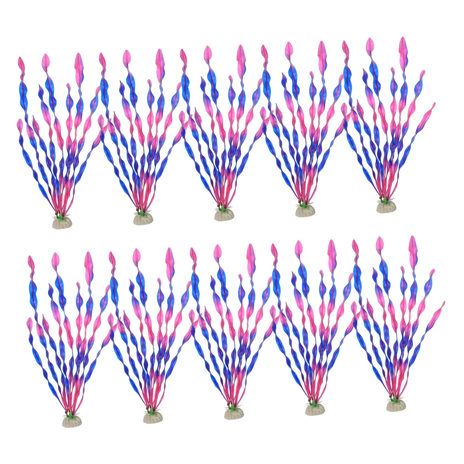 Xjdzineq 10Pieces Underwater Seaweed Decors with Ceramic Base for Aquarium Landscape Fishtanks Scene Setting Accessories Aquarium Decoration