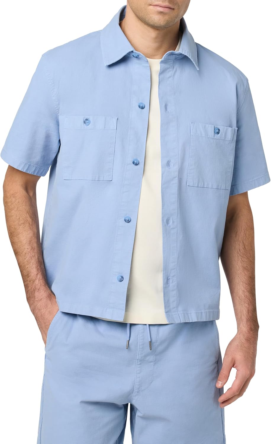 HUDSON Men's Short Sleeve Button Up Camp Shirt
