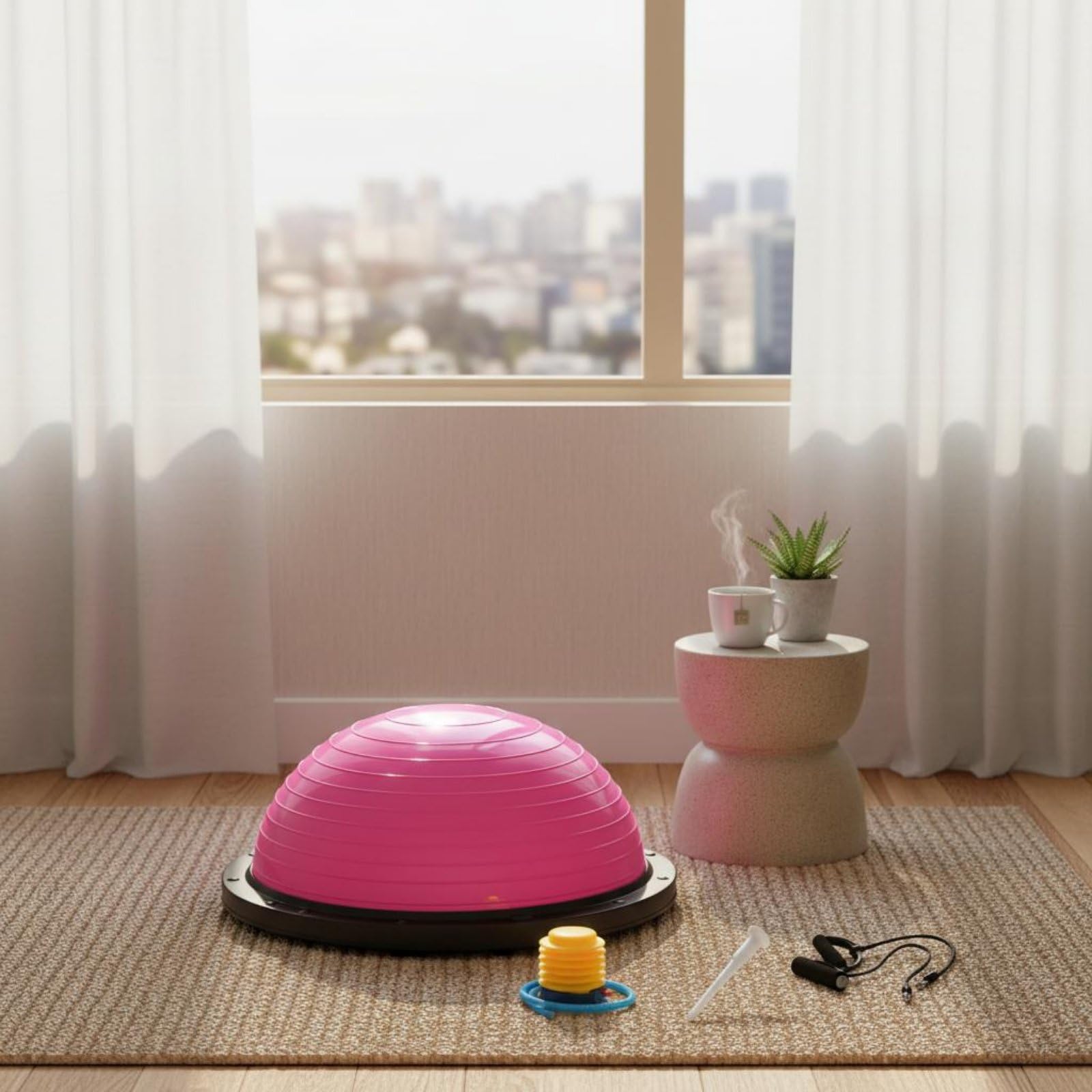 Palla Fitness Dome Superficie con Texture Semisfera di Equilibrio e PVC Resistenti Mezza Palla Ginnica per Pilates, Allenamento a Casa