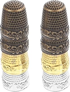 FAVOMOTO Ar Accessories 8 Pcs Sewing Thimble Metal Copper Sewing Thimble Finger Protector Finger Shield Fingertip Thimble for Sewing Quilting Craft Accessories DIY Sewing Tools Finger Sleeves