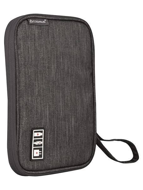 COSMUS Gadget Organizer Case Portable Zippered Pouch for All Small Gadgets USB Cables Light Grey