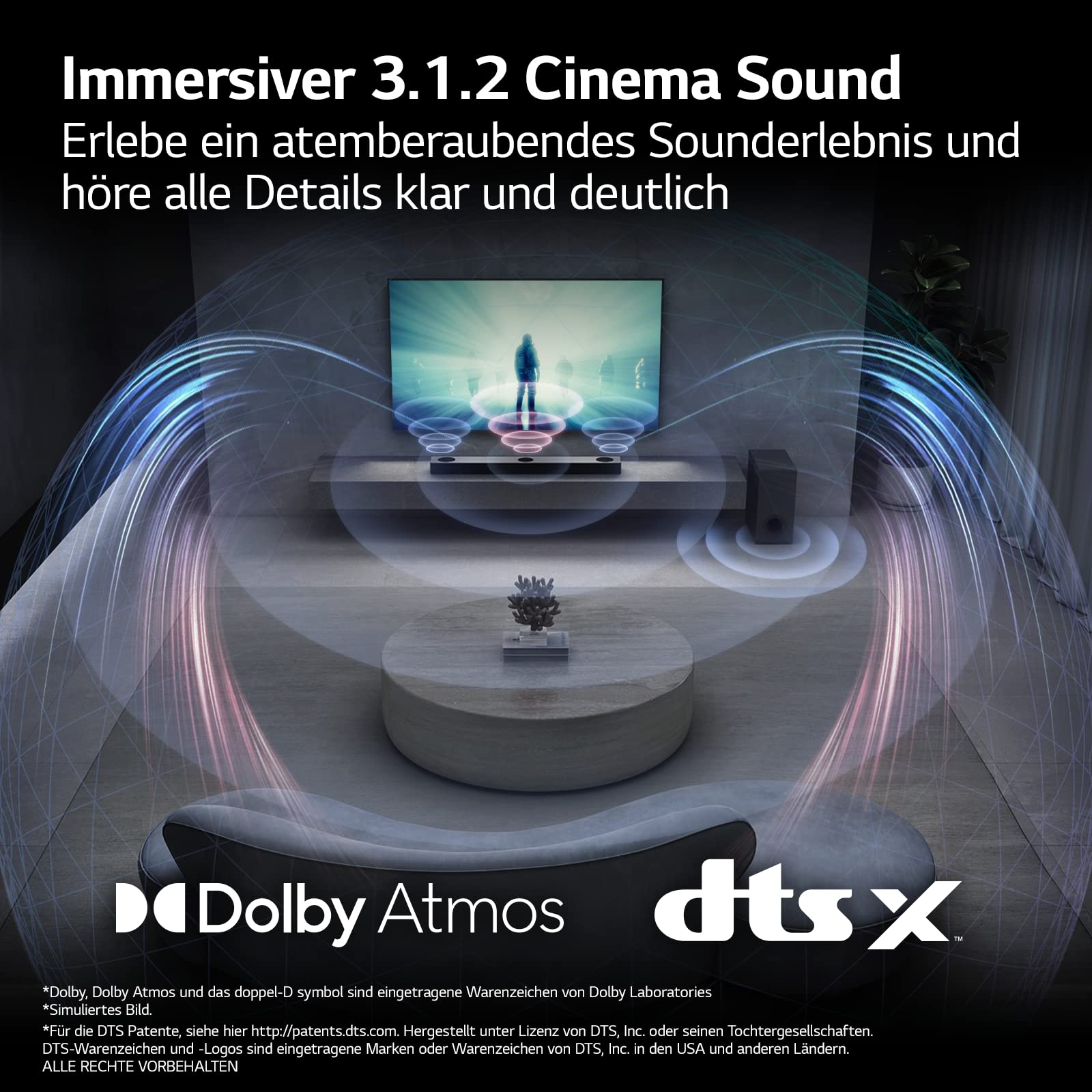 Soundbar LG DS75Q 3.1.2 Canali 380W Con Subwoofer Wireless E Dolby Atmos - Dark Steel Silver - 2