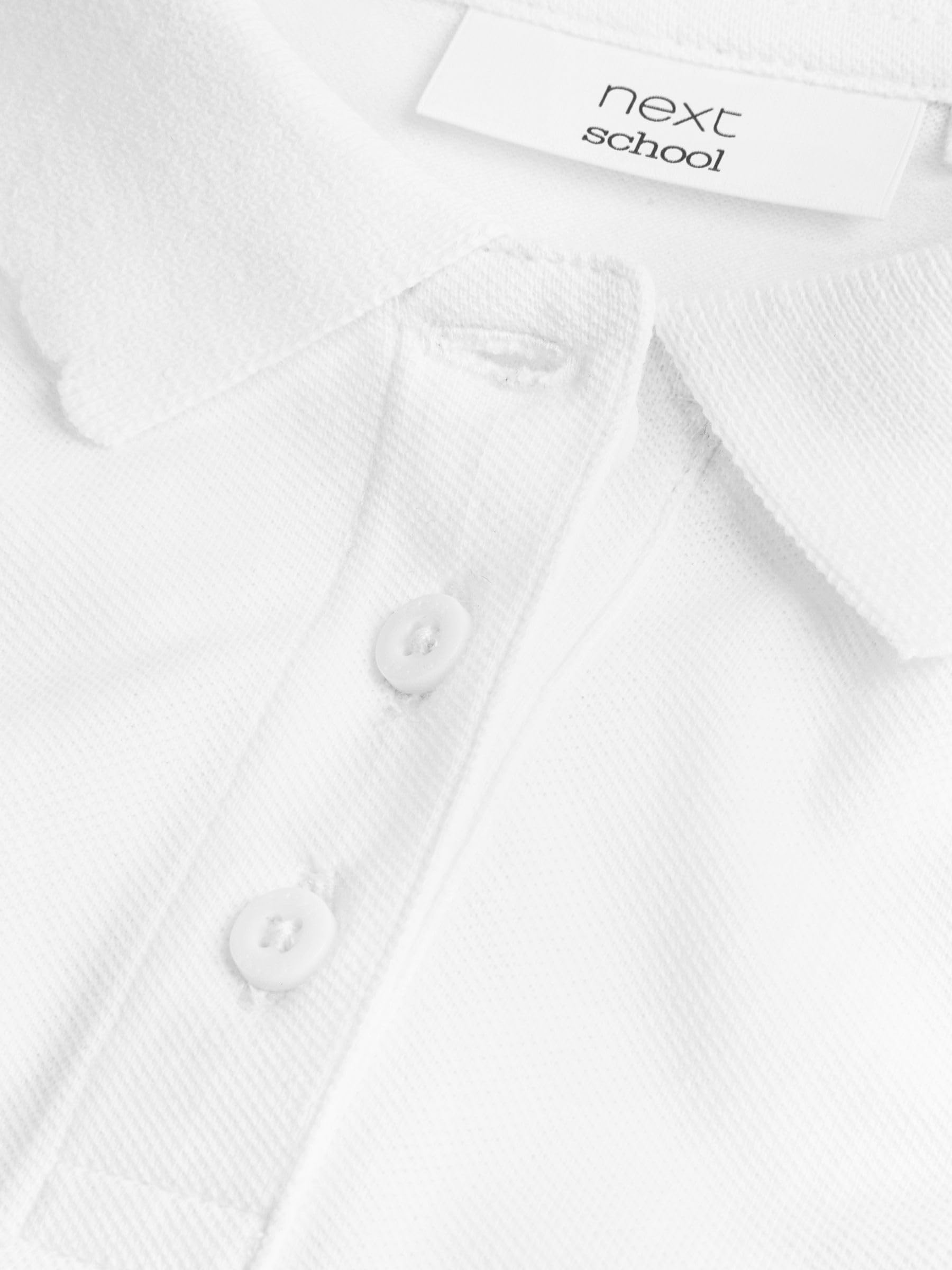 NEXT Niñas Pack de 2 Polos de Manga Corta de Corte estándar 100% algodón Blanco 6 Años