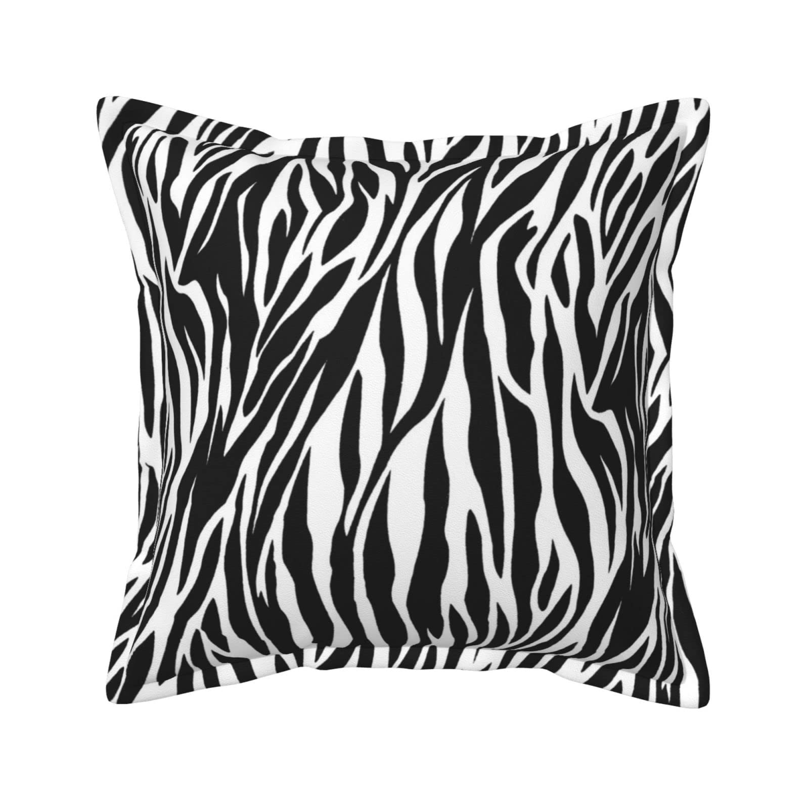 Housse de coussin zèbre en cuir léger de luxe, format 45,7x45,7 cm