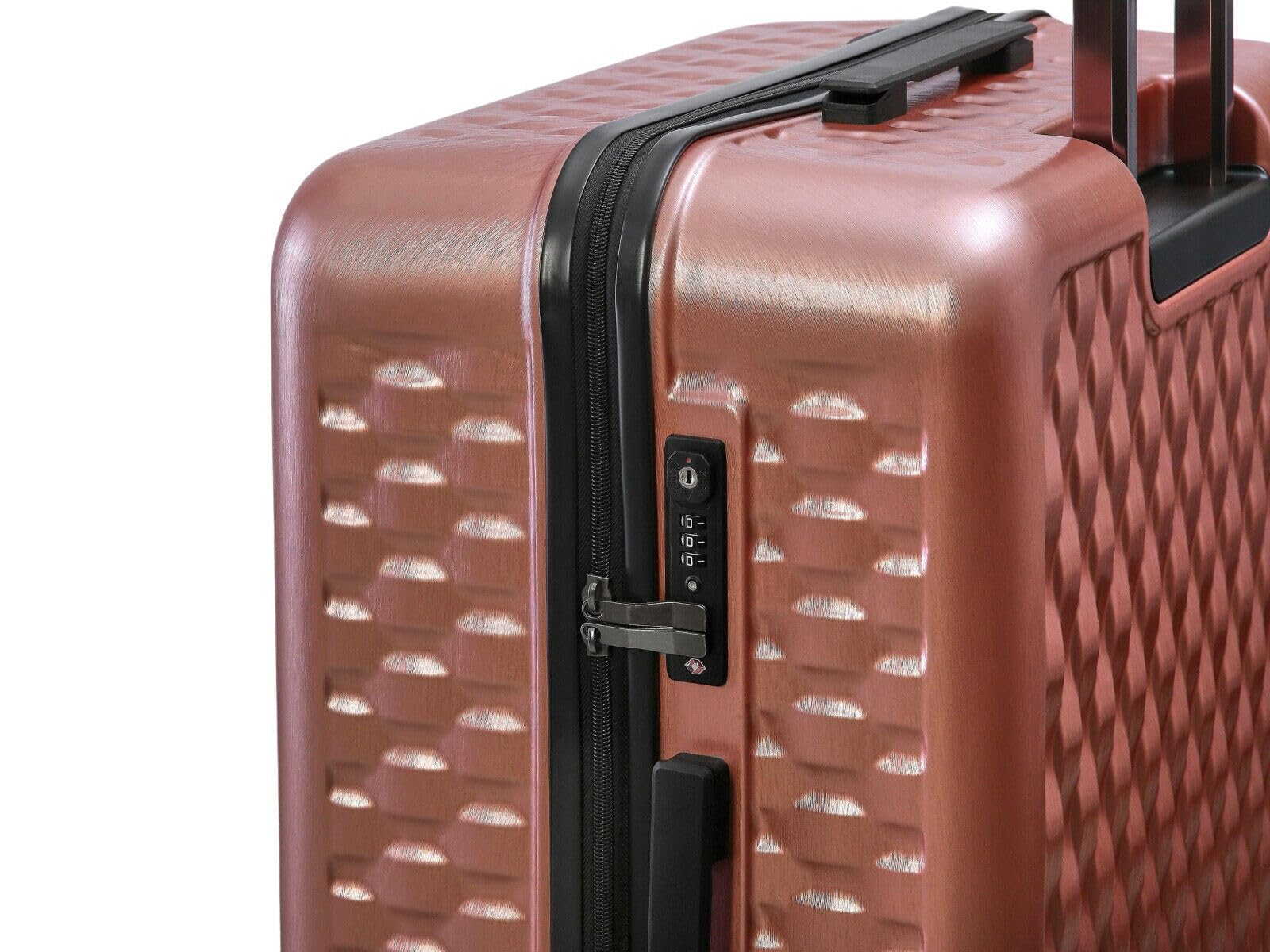 Infinity Leather Twarda skorupa szara walizka zestaw 8 kółek walizka na kółkach torba podróżna na wakacje, różowy, Large Cabin 21"