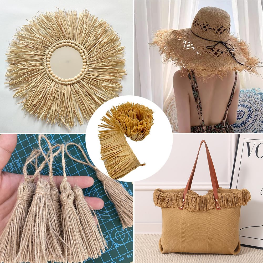 Obszycie z frędzlami 5 cm x 10 m taśma z frędzlami Raffia borte frędzle lamówka lamówka lamówka do majsterkowania borte z frędzlami bordiura z frędzlami wstążka ozdobna taśma dekoracyjna
