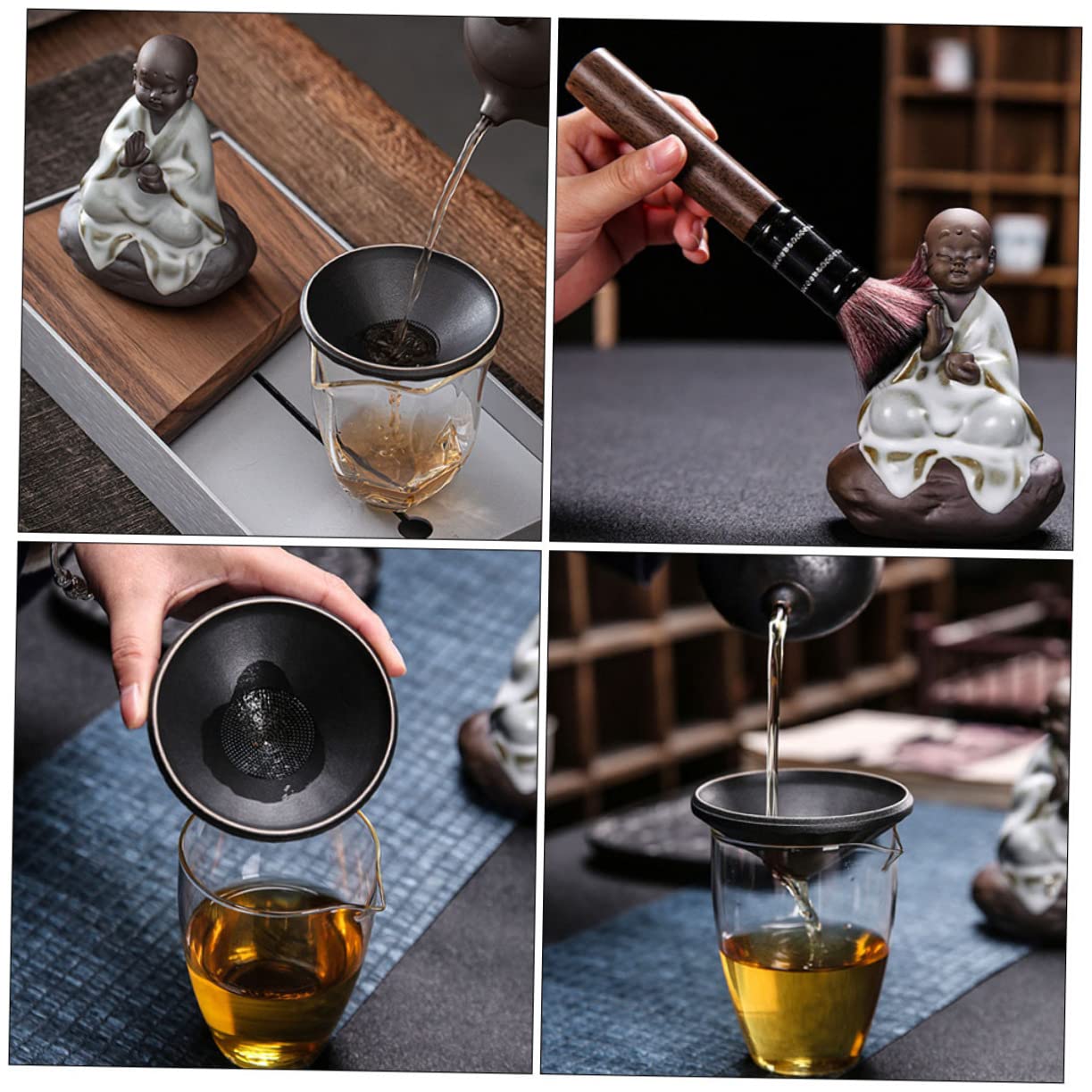 Garneck Colino da Tè Filtro Integrato in Ceramica Buddha Mini, Accessorio per Tisane, Design Creativo Perforato, Piccolo e Leggero, per Bevande in Casa e Ufficio