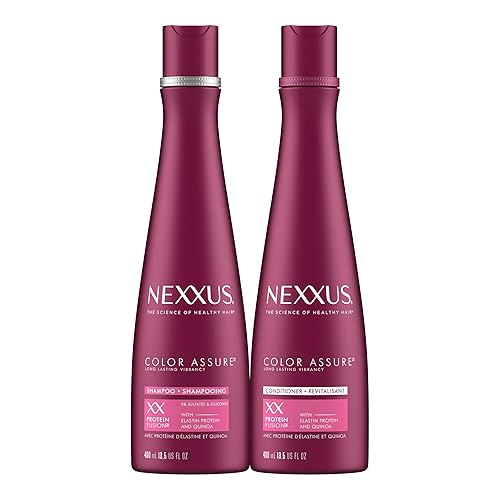 Nexxus Color Assure Champú y acondicionador para cabello teñido – Mejora el color para hasta 40 lavados, 13.5 onzas, paquete de 2