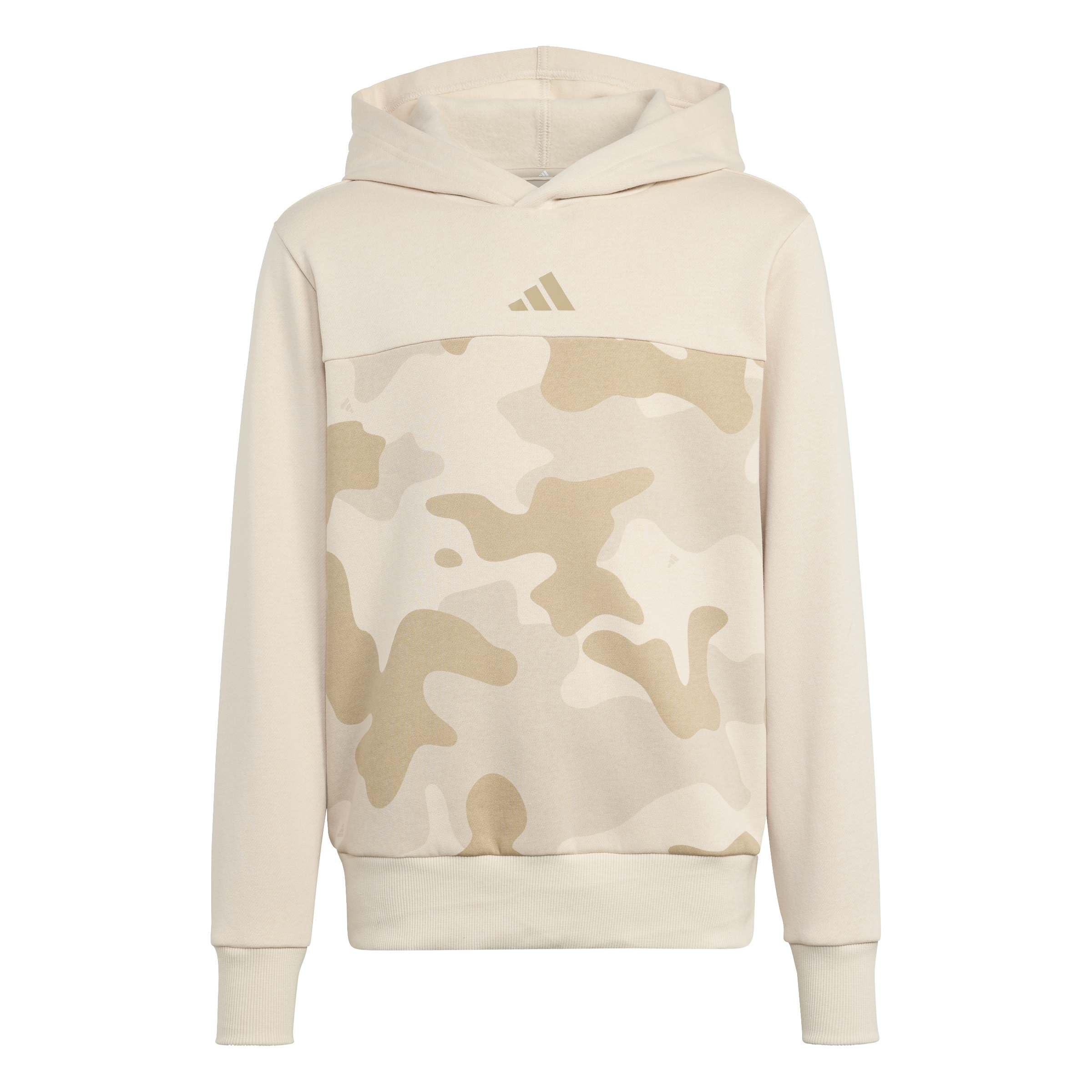 adidas Unisex Kids Seasonal Essentials Camo Fleece Hoodie Juniors, Crystal Linen/hemp, 13-14 Years