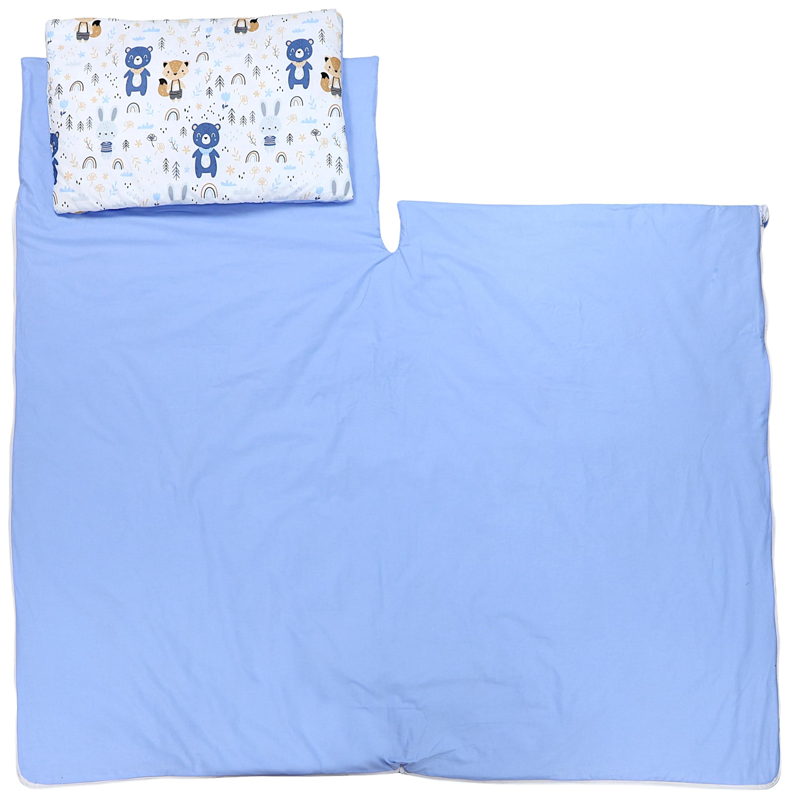 TupTam Sac de Couchage-Couverture avec Oreiller et Sac — Sac Enfant 135×70 cm pour Maternelle, Voyages et Maison
