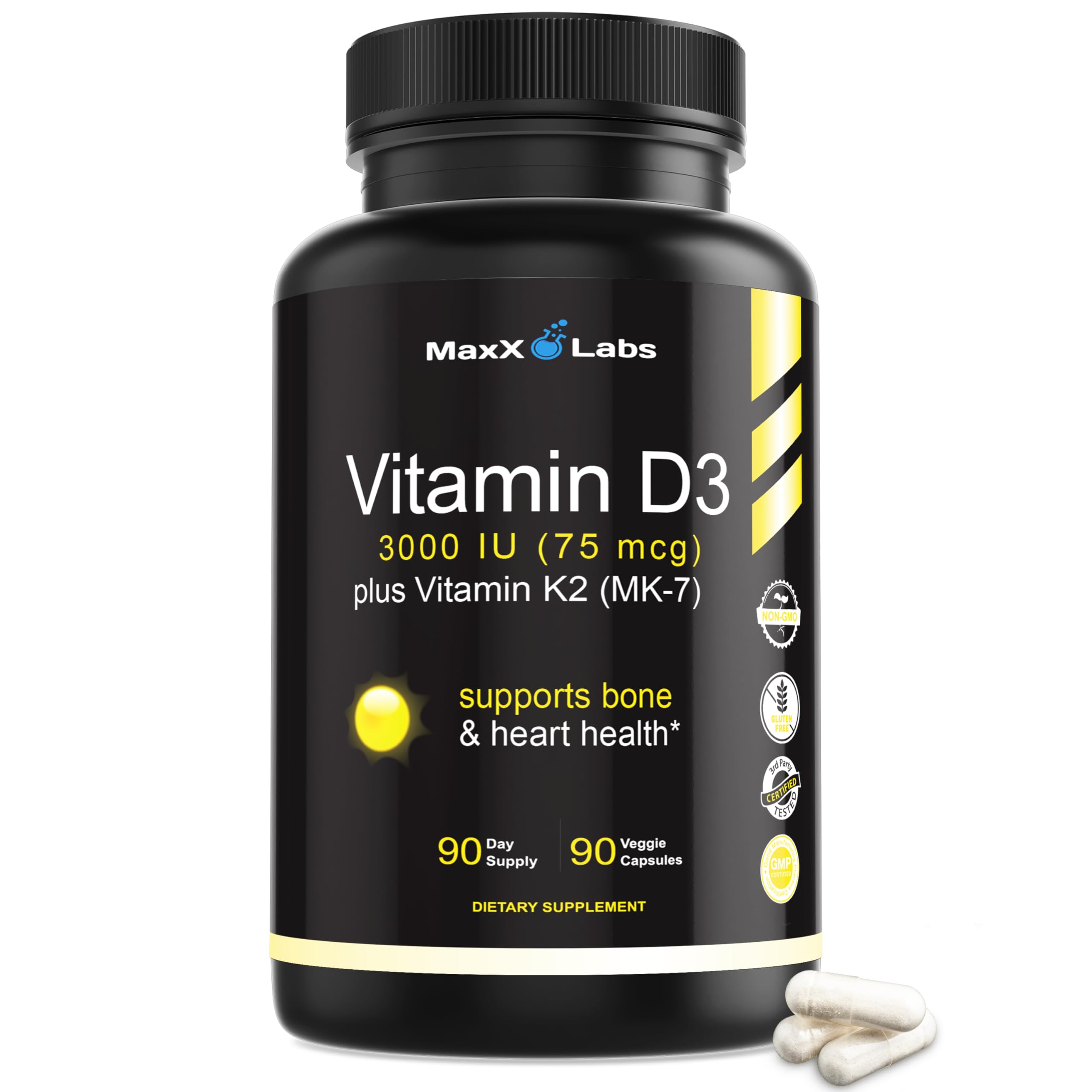 MaxX Labs Vitamin D3 K2 3000 IU