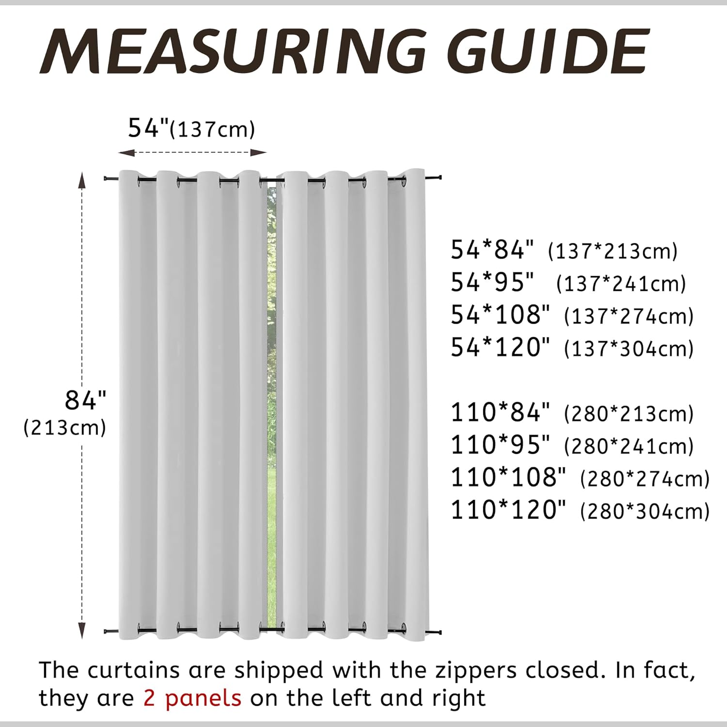 Arfntevss Outdoor Curtains for Patio Waterproof 2 Panels Blackout Curtains 84 inch Long with Zipper Top & Bottom Grommet Sun Blocking Outdoor Privacy Drape for Gazebo Porch Pergola (54x84, Khaki)