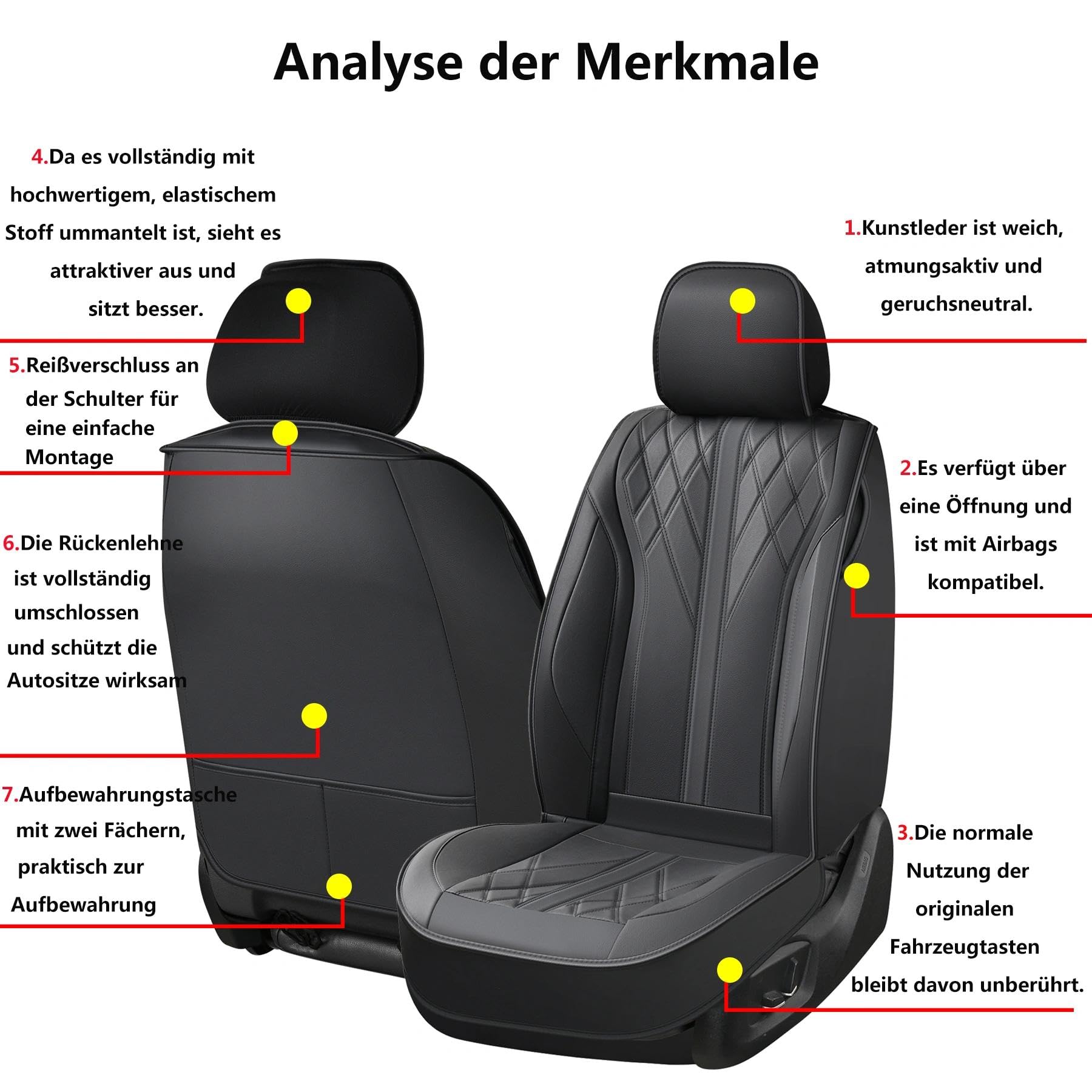 Juego completo de 5 fundas de asiento de coche de piel sintética para BMW