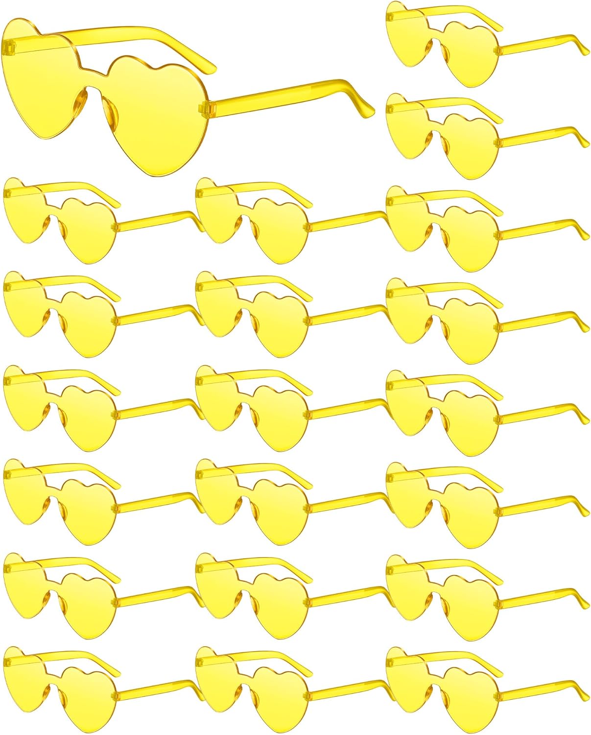 Frienda 20 Pairs Heart Shaped Sunglasses Rimless Candy Color Glasses for Women Men Party Favor