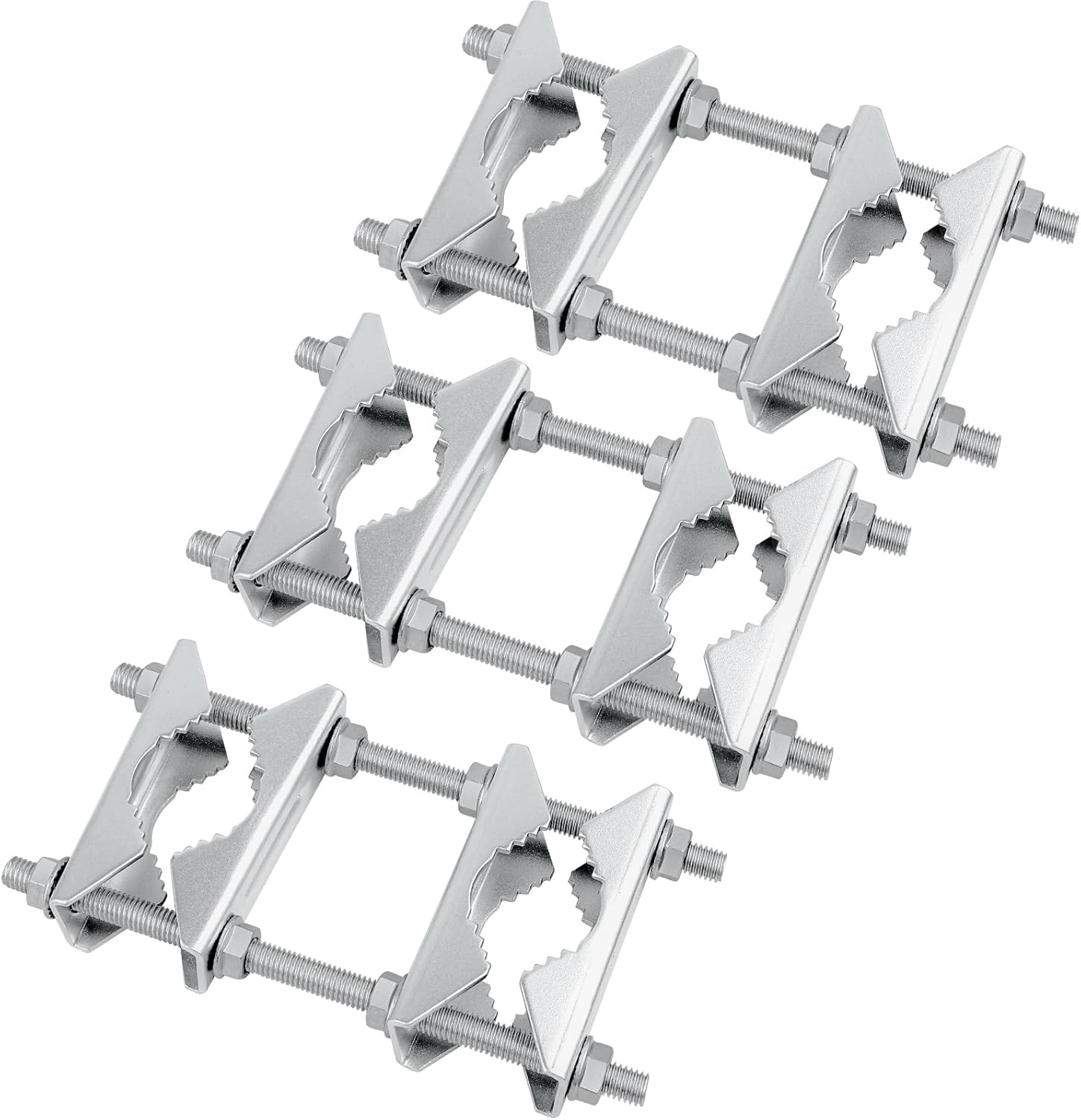 Double Antenna Mast Clamp - Heavy Duty Galvanized Iron Mount for Secure Pole-to-Pole Connection, Rust-Resistant, Ideal for Antennas and Satellite Dishes 3PCS